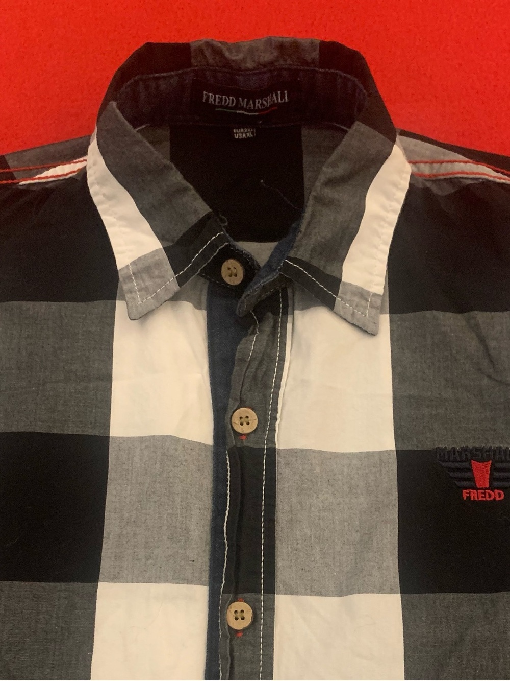 FREDD MARSHALL LS 100% Cotton B&W Shirt